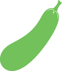Flat Green Zucchini Icon Minimalist Vegetable Illustration for Culinary Design