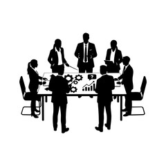 Fototapeta premium Office restart meeting vector art of business meeting with gear, brainstorming concept