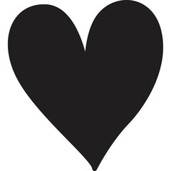 Simple Black Heart Shape Graphic Design Element Isolated on White Background with a Transparent Outline and No Text