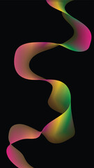 Abstract Flowing Ribbon on Black Background Represents Movement and Modern Design Aesthetics Perfect for Creative Projects