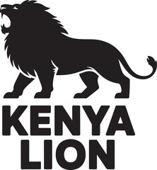 Kenya Lion Roaring Logo African Wildlife Symbol of Power and Wilderness