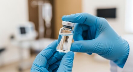 Obraz premium Medical professional holding vaccine vial in laboratory setting for healthcare and research