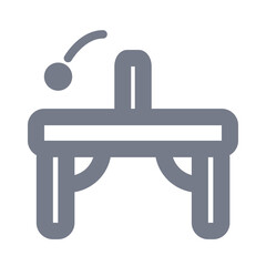 Simple Grey Table Tennis Icon With Ball And Paddle Representing Sports Game And Recreation Isolated On White Background