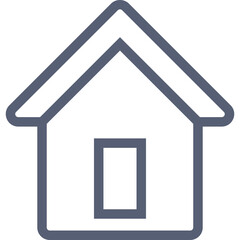 Simple House Icon Outline Graphic with Transparent Background for Web and Digital Use