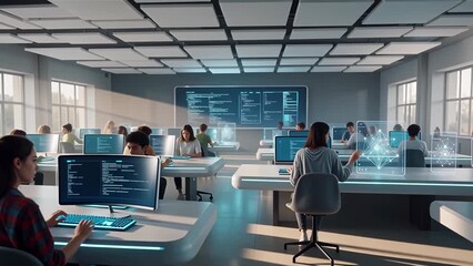 Collaborative Learning Environment in a Modern Classroom with Students Engaged in Technology