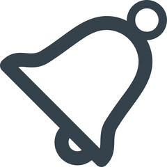 Simple Icon of a Bell Shape with a Clapper on a Transparent Background