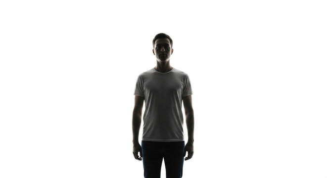Silhouette of a person standing against a bright white background, symbolizing anonymity and mystery