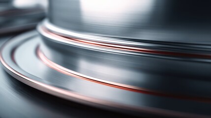 Close up of metallic surface with sleek lines and textures