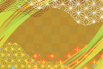 和柄　年賀状　金　背景	