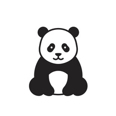 Naklejka premium Cute panda icon vector, a nature-inspired illustration, ideal for various design projects. This animal icon represents the beauty of nature
