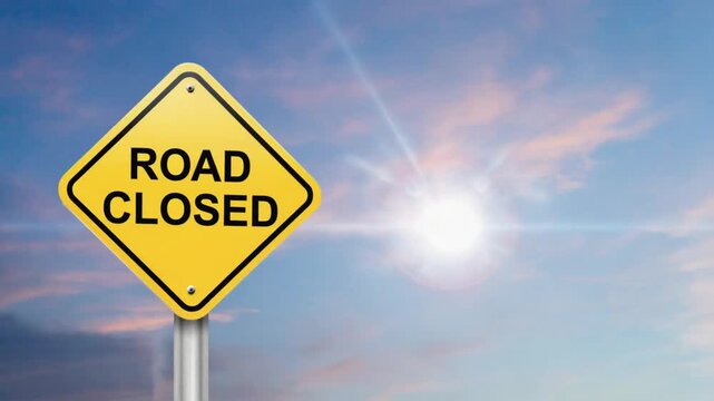 Road sign of road closed.