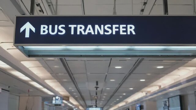 Bus transfer at the airport.