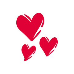 Three Red Hearts Illustration Symbolizing Love, Family, Romance, and Togetherness for Valentine's Day