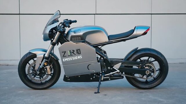 Motorcycle with the zero-emission seal.