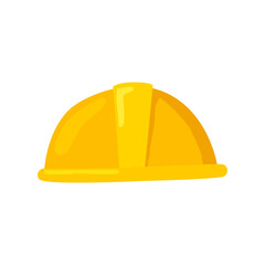 Bright Yellow Construction Safety Helmet Isolated on White Background