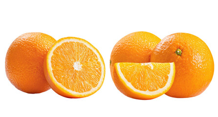 Two whole oranges and two orange slices