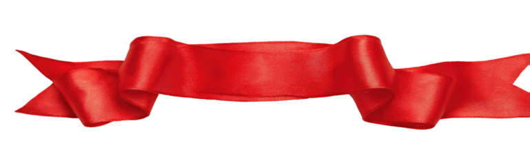 Red ribbon banner, digitally rendered
