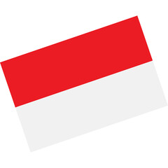 Indonesian flag red and white horizontal bicolor design with transparent background and clean edges representing national identity and patriotism with subtle shadow effect