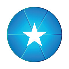 Glass light ball with flag of Somalia. Round sphere, template icon. Somali national symbol. Glossy realistic ball, 3D abstract vector illustration highlighted on a white background. Big bubble.
