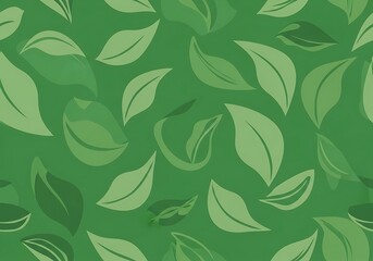 Botanical serenity a seamless vector pattern showcasing elegant leaf designs against a soothing green backdrop evoking