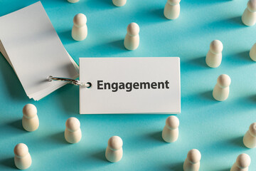 There is word card with the word Engagement. It is as an eye-catching image.