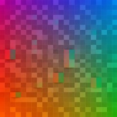Fototapeta premium Iridescent mosaic pattern with protruding blocks and chromatic gradient