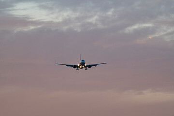 Flight Path Through a Vibrant Dusk Sky