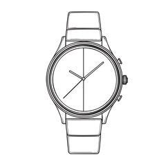 modern doodle line vector artwork of smartwatch tracking heart rate during exercise