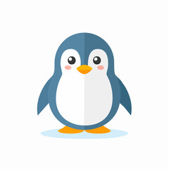 Obraz premium Cute Penguin Illustration with Clean Lines and Soft Colors