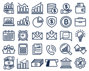 Icon set business financial