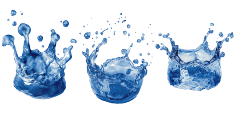 Water splashes in a stylized, crown-like pattern