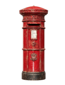 Vintage red post box, ornate design