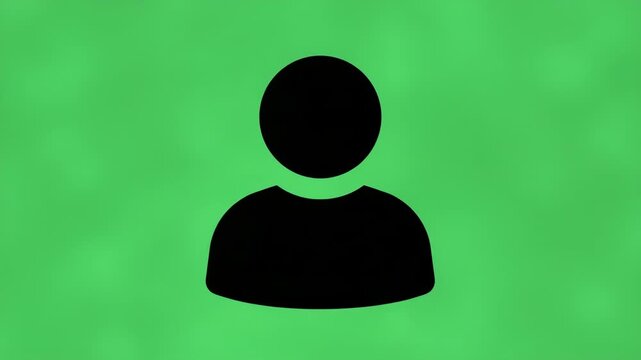 Black silhouette of a person icon on a green textured background