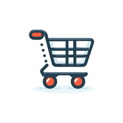 Shopping cart icon on a clean background, minimal design