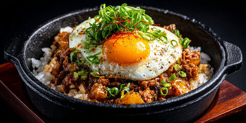 Kare raisu on black background