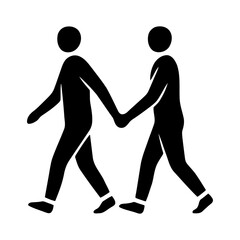 Valentine holding hands vector art of two people walking hand in hand
