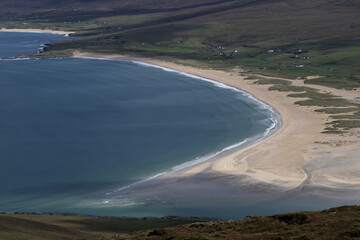 Scarista Beach from the summit of Ceapabhal,  Isle of Harris, Scotland