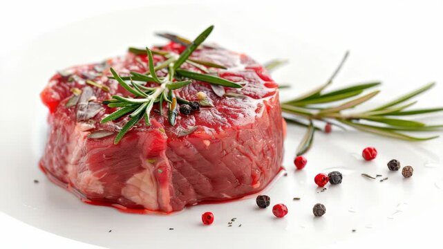 Close-up of succulent meat garnished with culinary accents