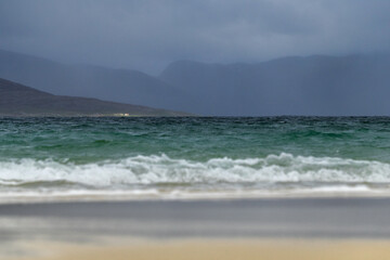 Cottage on Taransay from Scarista Beach, Isle of Harris, Scotland
