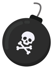 A black round bomb icon isolated on white background.