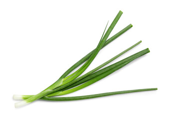 Fototapeta premium Fresh green onion on white background
