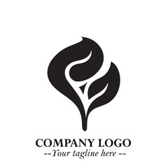 Naklejka premium Spinach Logo Symbol in Black on the White Background Minimalist Leaf Vegetable Illustration