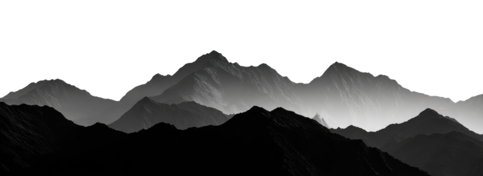 Monochrome mountain range
