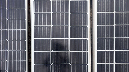 Solar panels, are made of solar cells, which are typically made from a semiconductor material like silicon. solar panels, which are devices that convert sunlight into electricity.