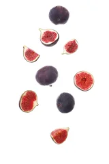Fototapete Zu Essen Flying fresh ripe figs on white background  © Pixel-Shot