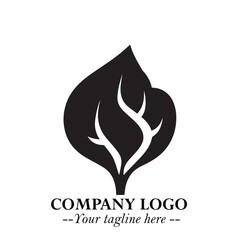 Spinach Logo Symbol in Black on the White Background Minimalist Leaf Vegetable Illustration