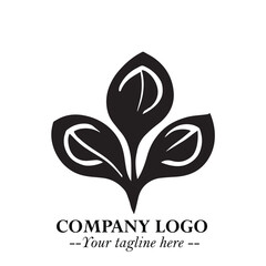 Spinach Logo Symbol in Black on the White Background Minimalist Leaf Vegetable Illustration