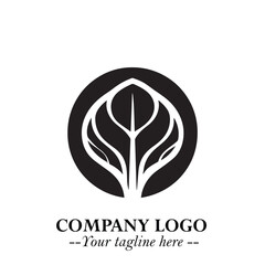 Spinach Logo Symbol in Black on the White Background Minimalist Leaf Vegetable Illustration