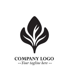 Spinach Logo Symbol in Black on the White Background Minimalist Leaf Vegetable Illustration