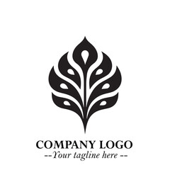 Spinach Logo Symbol in Black on the White Background Minimalist Leaf Vegetable Illustration
